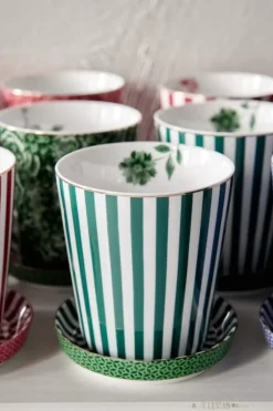 Pip Studio Sets Porseleinen Sets<Royal Stripes Mok & Theetip Groen
