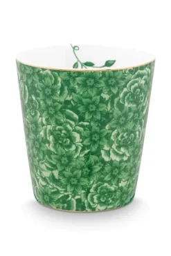 Pip Studio Sets Porseleinen Sets<Royal Stripes Mok Bloemen & Theetip Groen
