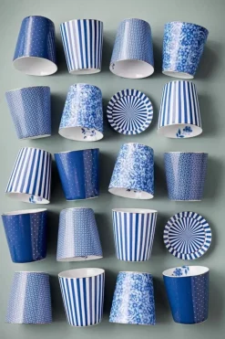 Pip Studio Sets Porseleinen Sets<Royal Stripes Mok Bloemen & Theetip Blauw