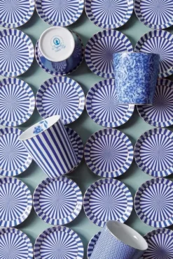 Pip Studio Sets Porseleinen Sets<Royal Stripes Mok Bloemen & Theetip Blauw