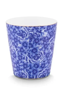 Pip Studio Sets Porseleinen Sets<Royal Stripes Mok Bloemen & Theetip Blauw