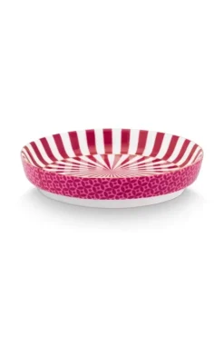 Pip Studio Theemokken<Royal Stripes Mok Bloemen & Theetip Donker Roze