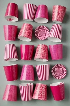 Pip Studio Theemokken<Royal Stripes Mok Bloemen & Theetip Donker Roze