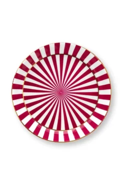 Pip Studio Theemokken<Royal Stripes Mok Bloemen & Theetip Donker Roze