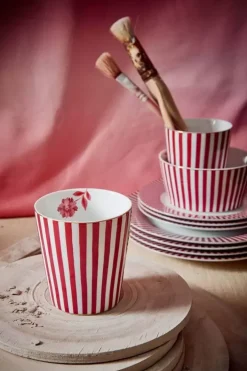 Pip Studio Koffiemokken<Royal Stripes Mok Donker Roze