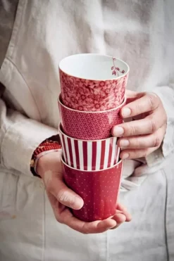Pip Studio Koffiemokken<Royal Stripes Mok Donker Roze