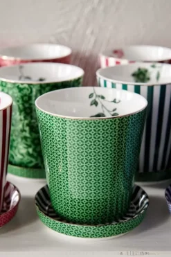 Pip Studio Sets Porseleinen Sets<Royal Stripes Mok Tegels & Theetip Groen