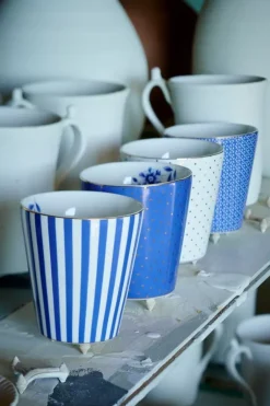 Pip Studio Koffiemokken<Royal Stripes Mok Tiles Blauw