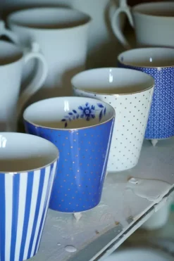 Pip Studio Koffiemokken<Royal Stripes Mok Tiles Blauw