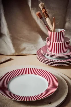 Pip Studio Ontbijtborden<Royal Stripes Ontbijtbord Donker 21Cm Roze