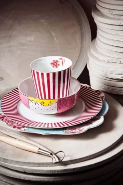 Pip Studio Ontbijtborden<Royal Stripes Ontbijtbord Donker 21Cm Roze