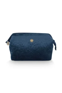 Pip Studio Toilettassen<Toilettas Buidel Groot Velvet Quiltey Days Blauw