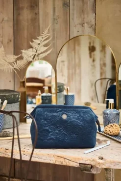 Pip Studio Toilettassen<Toilettas Buidel Groot Velvet Quiltey Days Blauw