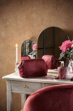 Pip Studio Toilettassen<Toilettas Buidel Groot Velvet Quiltey Days Rood
