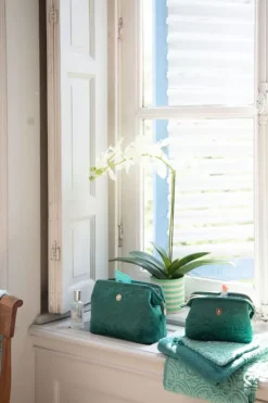 Pip Studio Beauty Cases<Toilettas Buidel Groot Velvet Quiltey Days Groen