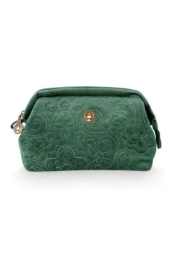 Pip Studio Toilettassen<Toilettas Buidel Klein Velvet Quiltey Days Groen