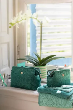 Pip Studio Toilettassen<Toilettas Buidel Klein Velvet Quiltey Days Groen