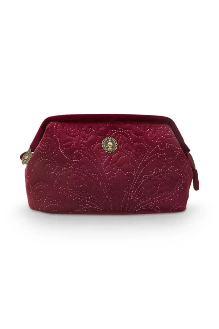 Pip Studio Toilettassen<Toilettas Buidel Klein Velvet Quiltey Days Rood