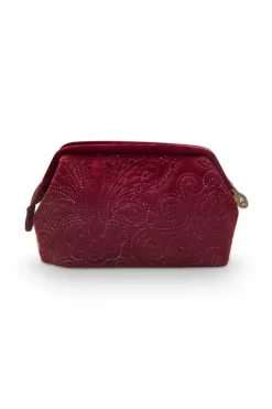 Pip Studio Toilettassen<Toilettas Buidel Klein Velvet Quiltey Days Rood