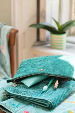 Pip Studio Make-Up Tasjes<Toilettas Groot Velvet Quiltey Days Groen