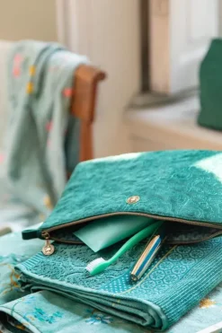 Pip Studio Make-Up Tasjes<Toilettas Groot Velvet Quiltey Days Groen