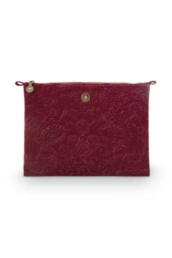 Pip Studio Beauty Cases<Toilettas Groot Velvet Quiltey Days Rood
