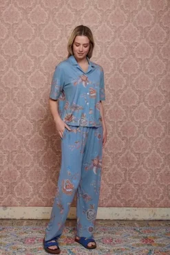 Pip Studio T-Shirts<Top Korte Mouw Cece Fiore Blauw