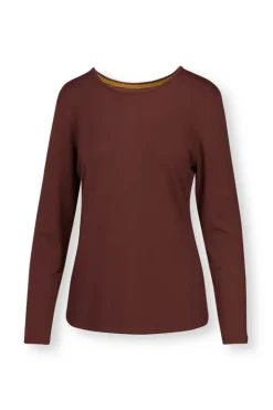 Pip Studio Lange Mouwen T-Shirts<Top Lange Mouw Solid Terra Rood