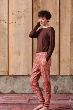 Pip Studio Lange Mouwen T-Shirts<Top Lange Mouw Solid Terra Rood