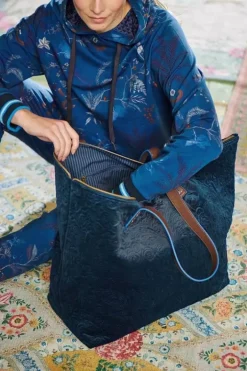 Pip Studio Weekendtassen<Tote Bag Velvet Quiltey Days Blauw