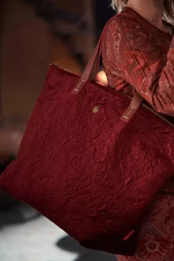 Pip Studio Weekendtassen<Tote Bag Velvet Quiltey Days Rood