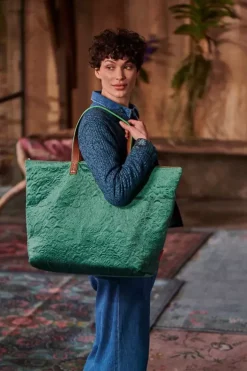 Pip Studio Weekendtassen<Tote Bag Velvet Quiltey Days Groen