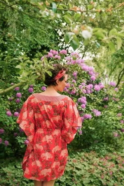 Pip Studio Jurken<Tuniek Flora Firenze Koraal Rood