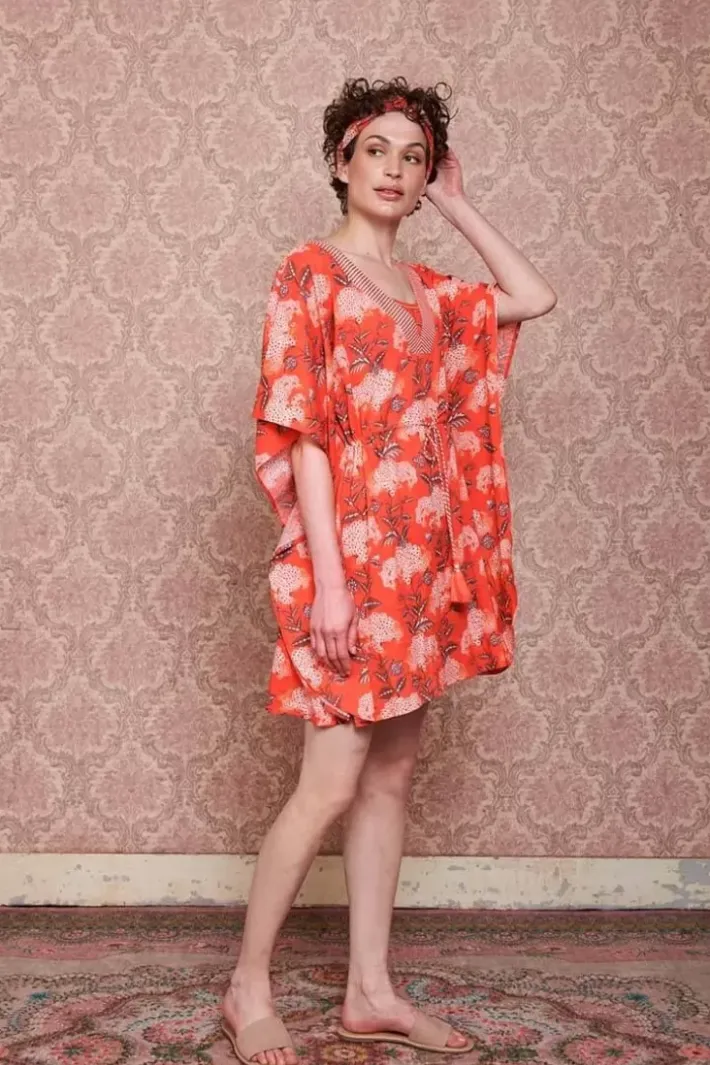 Pip Studio Jurken<Tuniek Flora Firenze Koraal Rood