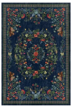 Pip Studio Rechthoekige Vloerkleden<Vloerkleed Fall In Leaf By Pip Donkerblauw