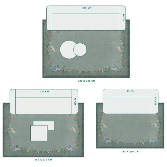 Pip Studio Rechthoekige Vloerkleden<Vloerkleed Jolie By Pip /Groen Grijs