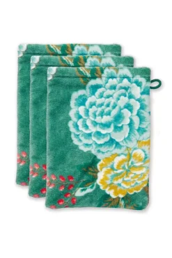Pip Studio Washandjes<Washandje Set/3 Good Evening 16X22 Cm Groen