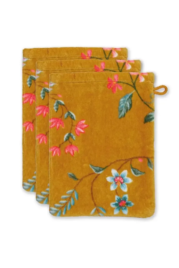 Pip Studio Washandjes<Washandje Set/3 Les Fleurs 16X22 Cm Geel