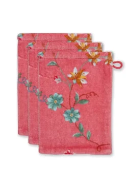 Pip Studio Washandjes<Washandje Set/3 Les Fleurs 16X22 Cm Roze