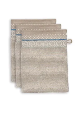 Pip Studio Washandjes<Washandje Set/3 Soft Zellige 16X22 Cm Khaki
