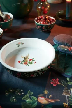 Pip Studio Ovenschalen<Winter Wonderland Serveerschaal Rond Donkerblauw