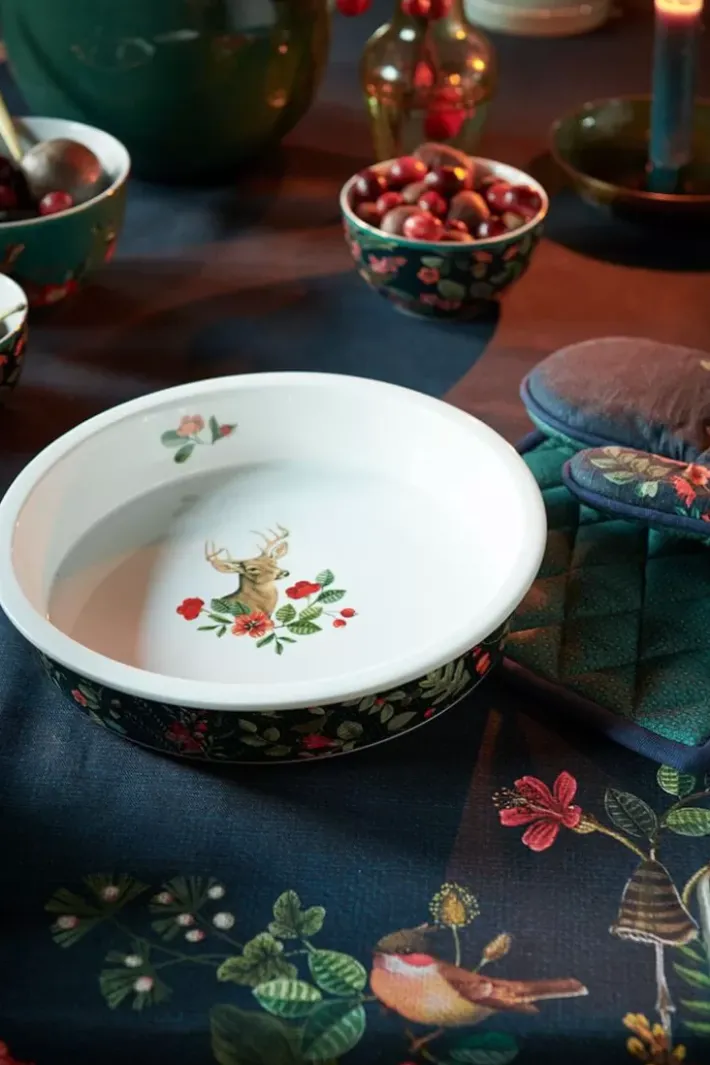 Pip Studio Ovenschalen<Winter Wonderland Serveerschaal Rond Donkerblauw