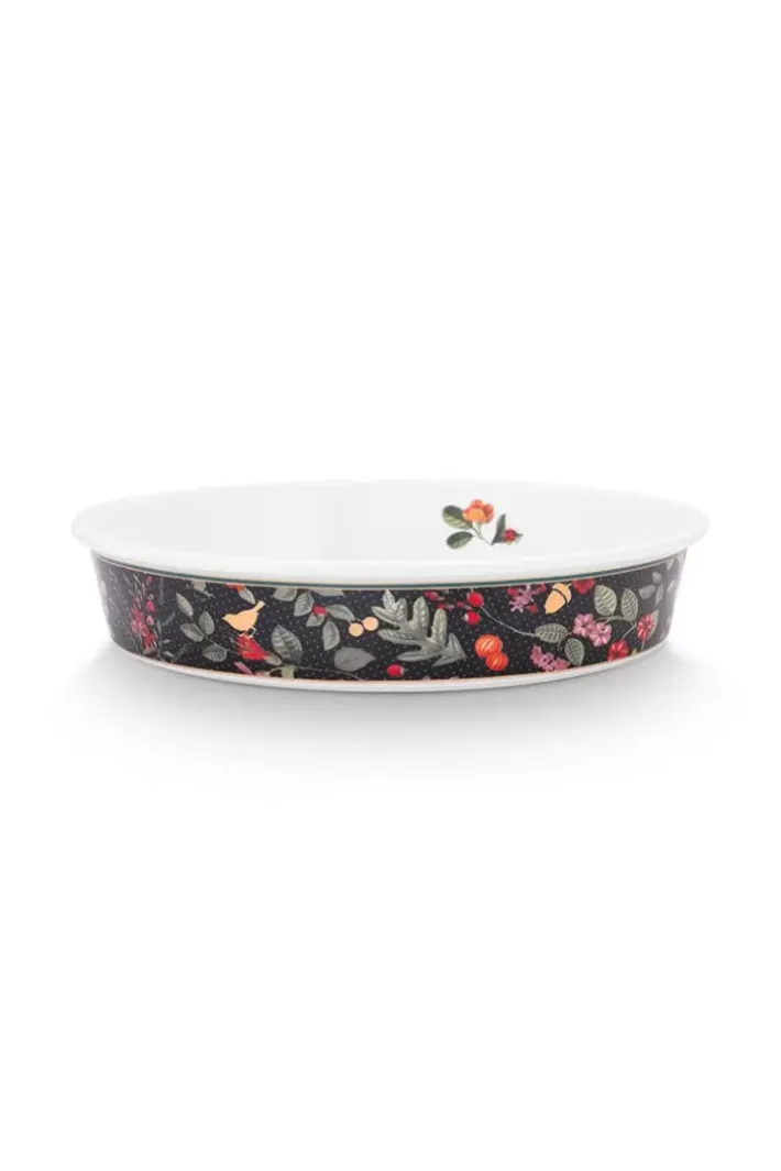 Pip Studio Ovenschalen<Winter Wonderland Serveerschaal Rond Donkerblauw