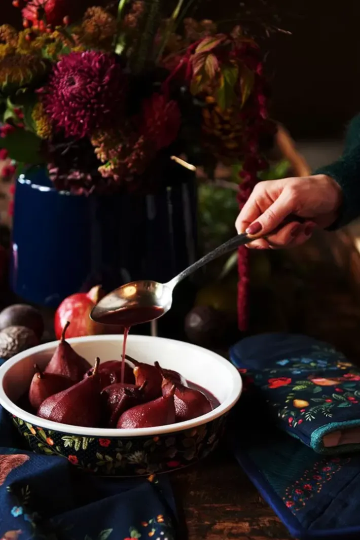Pip Studio Ovenschalen<Winter Wonderland Serveerschaal Rond Donkerblauw