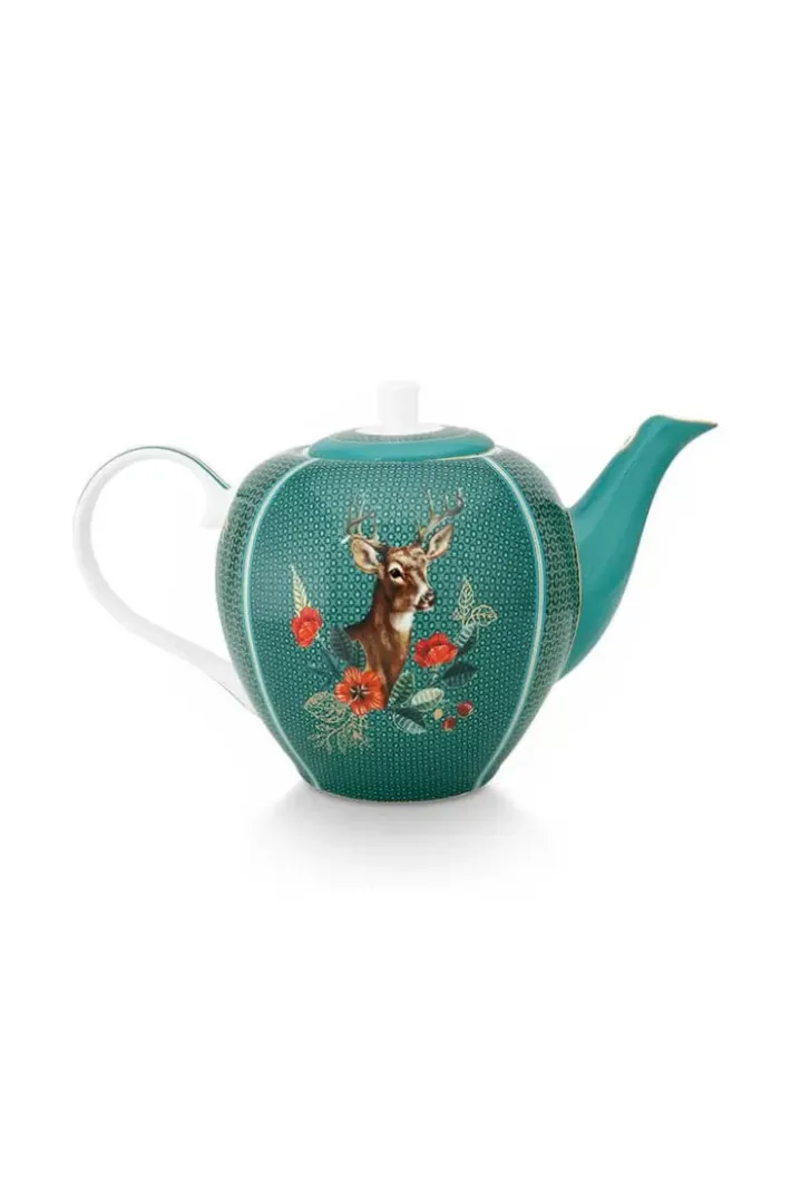 Pip Studio Theepotten<Winter Wonderland Theepot Groot Groen